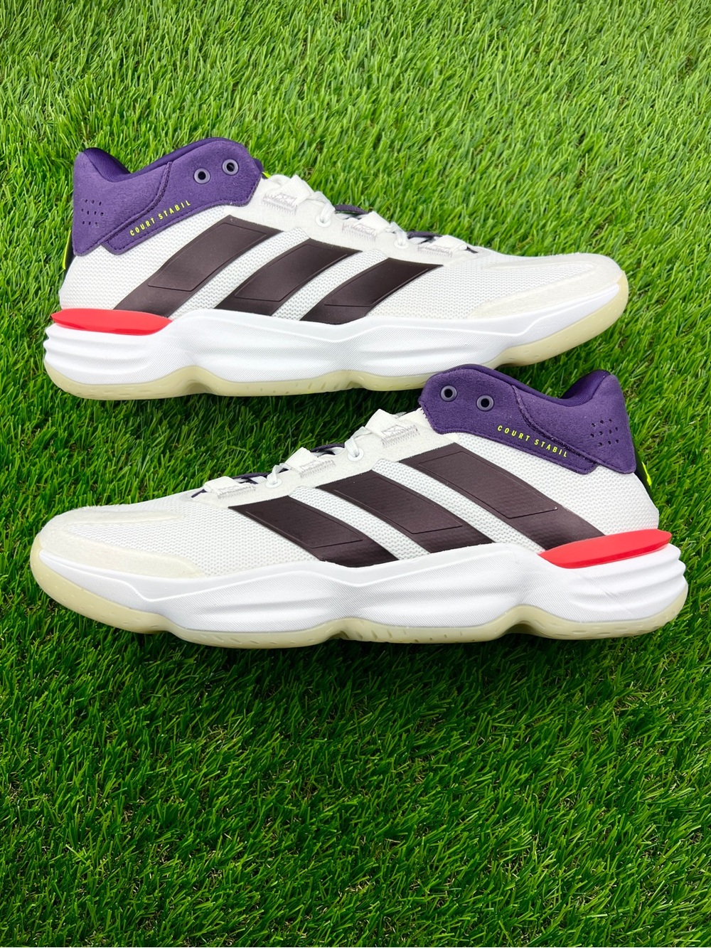 Adidas Courtstabil Volleyball Shoes White Purple Size 13 New JH5163
